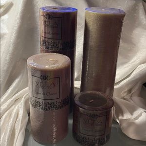 Vella collection, Tuscan Leather 4 pc candle set